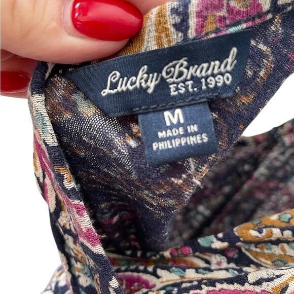 Lucky Brand Boho Midi Dress Women’s Medium Sleeveless V‑Neck Festival Capsule - Picture 4 of 6